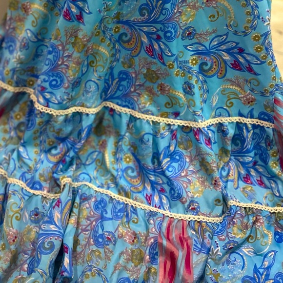 Vintage MAUI Love Jetty Strappy Maxi Embroided Silk Dress. Rare Find. Handmade - Picture 11 of 13
